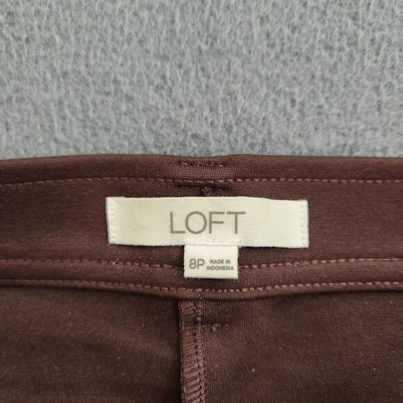 LOFT Women 8P Brown Mid Rise Skinny Stretch Riding Pants - Picture 5 of 11